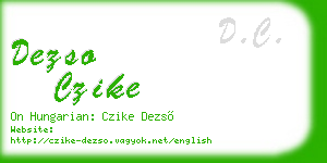 dezso czike business card